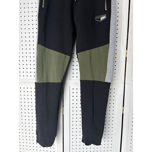 Men's L Large Supply & Demand New York Colorblock Joggers Sweatpants Green Black - Picture 3 of 8